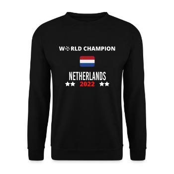 Pays-Bas Champion du Monde 2022 - Sweat-shirt Unisexe - noir - Devant - Alina (178cm) & Michal (187cm)