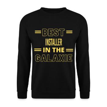 Das beste ALLER ZEITEN IM GALAXIE-INSTALLER - Unisex Pullover - Schwarz - Vorne - Alina (178cm) & Michal (187cm)