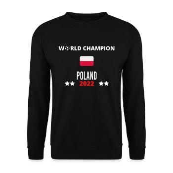 Pologne Championne du Monde 2022 - Sweat-shirt Unisexe - noir - Devant - Alina (178cm) & Michal (187cm)