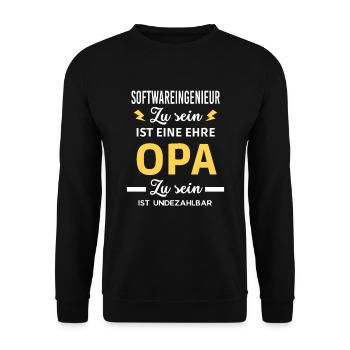 eine ehre OPA ist undezahlbar Softwareingenieur - Unisex Pullover - Schwarz - Vorne - Alina (178cm) & Michal (187cm)
