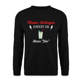 Rhum-Atologue - Sweat-shirt Unisexe - noir - Devant - Alina (178cm) & Michal (187cm)