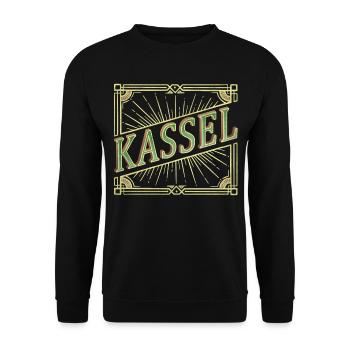 Kassel Germany City Font Vintage Retro - Unisex Sweatshirt - black - Front - Alina (178cm) & Michal (187cm)
