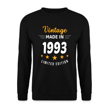 Vintage made in 1993 - Unisex Sweatshirt - black - Front - Alina (178cm) & Michal (187cm)