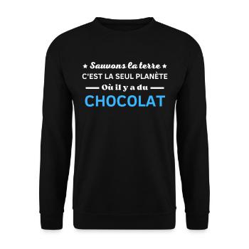 sauvons la terre c'est la seul planète - Sweat-shirt Unisexe - noir - Devant - Alina (178cm) & Michal (187cm)