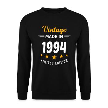 Vintage made in 1994 - Unisex Sweatshirt - black - Front - Alina (178cm) & Michal (187cm)