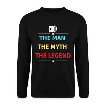 Der Mann Der Mythos Die Legende COOK - Unisex Pullover - Schwarz - Vorne - Alina (178cm) & Michal (187cm)