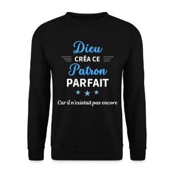 dieu créa le patron parfait humour de bureau - Sweat-shirt Unisexe - noir - Devant - Alina (178cm) & Michal (187cm)