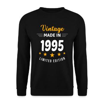 Vintage made in 1995 - Unisex Sweatshirt - black - Front - Alina (178cm) & Michal (187cm)