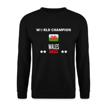 Wales World Champion 2022 - Unisex Sweatshirt - black - Front - Alina (178cm) & Michal (187cm)