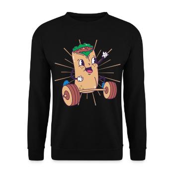 Burrito Weight Squat Fitness Burrito kawaii - Unisex Sweatshirt - black - Front - Alina (178cm) & Michal (187cm)