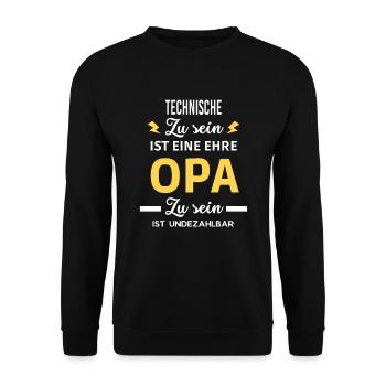 sein ist eine ehre OPA ist undezahlbar Technische - Unisex Pullover - Schwarz - Vorne - Alina (178cm) & Michal (187cm)