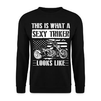 Trikes Sprüche | Trike Triker Biker Geschenkideen - Unisex Pullover - Schwarz - Vorne - Alina (178cm) & Michal (187cm)