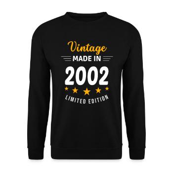 Millésime fabriqué en 2002 - Sweat-shirt Unisexe - noir - Devant - Alina (178cm) & Michal (187cm)