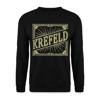 Krefeld Deutschland Stadt Schrift Vintage Retro - Unisex Pullover - Schwarz - Vorne - Alina (178cm) & Michal (187cm)