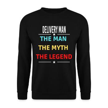 The Man The Myth The Legend DELIVERY MAN - Unisex Sweatshirt - black - Front - Alina (178cm) & Michal (187cm)