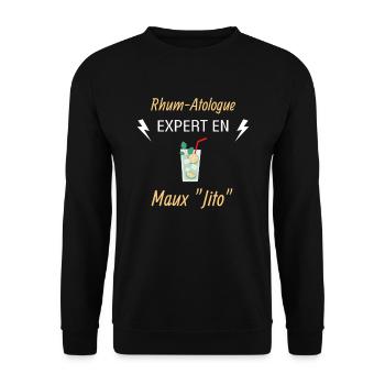 Rhum-Atologue - Sweat-shirt Unisexe - noir - Devant - Alina (178cm) & Michal (187cm)