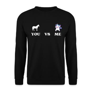 Toi contre moi CHEVAL LICORNE - Sweat-shirt Unisexe - noir - Devant - Alina (178cm) & Michal (187cm)