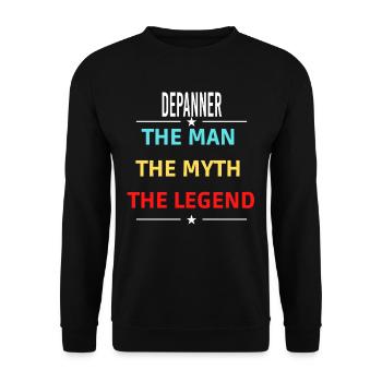 Der Mann Der Mythos Die Legende DEPANNER - Unisex Pullover - Schwarz - Vorne - Alina (178cm) & Michal (187cm)