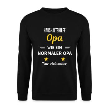 Opa wie normaler nur viel cooler Haushaltshilfe - Unisex Pullover - Schwarz - Vorne - Alina (178cm) & Michal (187cm)