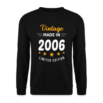 Jahrgang 2006 - Unisex Pullover - Schwarz - Vorne - Alina (178cm) & Michal (187cm)