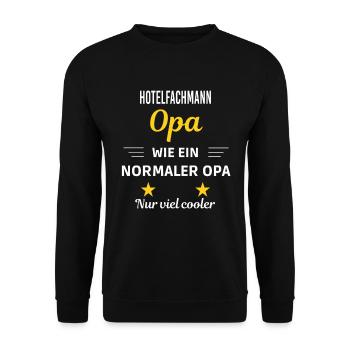 Opa wie ein normaler nur viel cooler Hotelfachmann - Unisex Pullover - Schwarz - Vorne - Alina (178cm) & Michal (187cm)