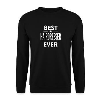 Der beste FRISEUR aller Zeiten - Unisex Pullover - Schwarz - Vorne - Alina (178cm) & Michal (187cm)