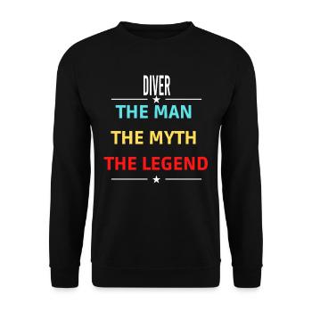 The Man The Myth The Legend DIVER - Unisex Sweatshirt - black - Front - Alina (178cm) & Michal (187cm)