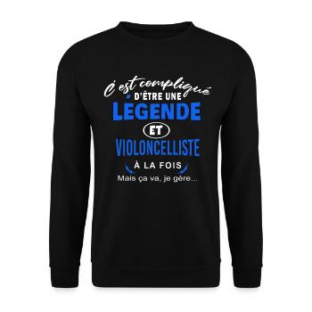 humour Légende et VIOLONCELLISTE cadeau - Sweat-shirt Unisexe - noir - Devant - Alina (178cm) & Michal (187cm)