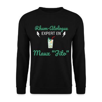 Rhum-Atologue - Sweat-shirt Unisexe - noir - Devant - Alina (178cm) & Michal (187cm)