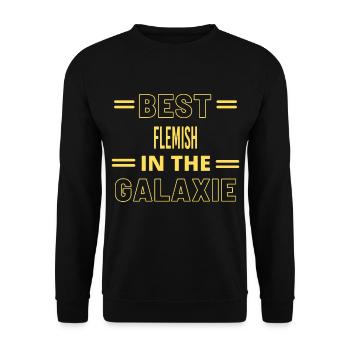 Le meilleur de tous les temps DANS LA GALAXIE FLAMANDE - Sweat-shirt Unisexe - noir - Devant - Alina (178cm) & Michal (187cm)