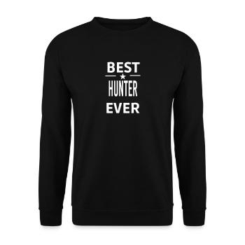 Best Ever HUNTER - Unisex Sweatshirt - black - Front - Alina (178cm) & Michal (187cm)