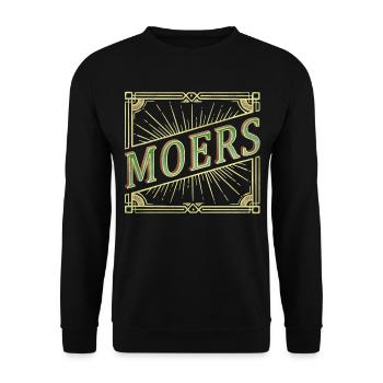 Moers Deutschland Stadt Schrift Vintage Retro - Unisex Pullover - Schwarz - Vorne - Alina (178cm) & Michal (187cm)