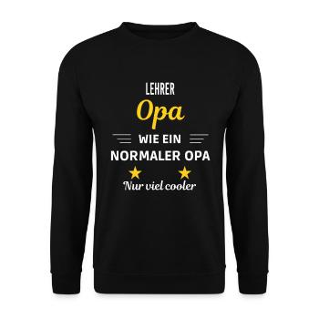 Opa wie ein normaler nur viel cooler Lehrer - Unisex Pullover - Schwarz - Vorne - Alina (178cm) & Michal (187cm)