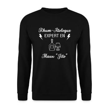 Rhum-Atologue - Sweat-shirt Unisexe - noir - Devant - Alina (178cm) & Michal (187cm)