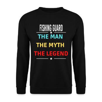 The Man The Myth The Legend FISHING GUARD - Unisex Sweatshirt - black - Front - Alina (178cm) & Michal (187cm)