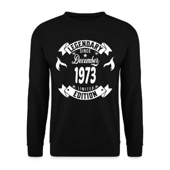Legendary since december 1973 - Unisex Sweatshirt - black - Front - Alina (178cm) & Michal (187cm)