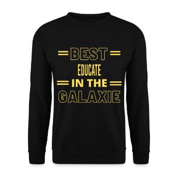 Best Ever IN THE GALAXIE EDUCATE - Unisex Sweatshirt - black - Front - Alina (178cm) & Michal (187cm)