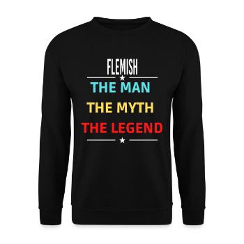 L’homme Le mythe La légende flamande - Sweat-shirt Unisexe - noir - Devant - Alina (178cm) & Michal (187cm)