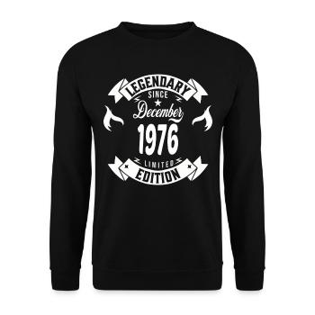Legendary since december 1976 - Unisex Sweatshirt - black - Front - Alina (178cm) & Michal (187cm)