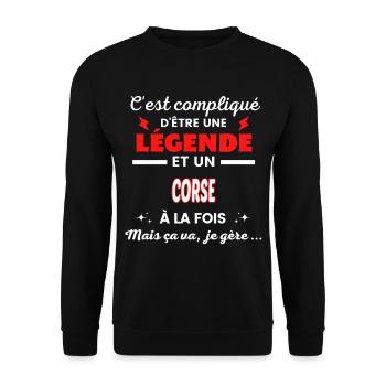 C'est compliqué phrase drôle CORSE - Sweat-shirt Unisexe - noir - Devant - Alina (178cm) & Michal (187cm)
