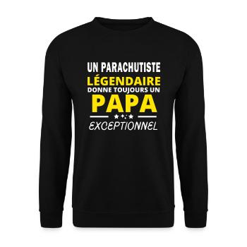 PARACHUTISTE légendaire drôle papa exceptionnel - Sweat-shirt Unisexe - noir - Devant - Alina (178cm) & Michal (187cm)