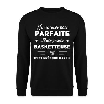 je ne suis pas parfaite basketteuse humour - Sweat-shirt Unisexe - noir - Devant - Alina (178cm) & Michal (187cm)