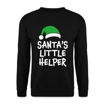 Der kleine Helfer des Weihnachtsmanns - Unisex Pullover - Schwarz - Vorne - Alina (178cm) & Michal (187cm)