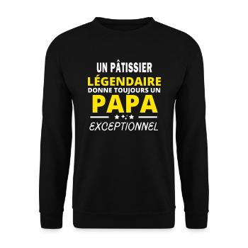 PÂTISSIER légendaire drôle papa exceptionnel - Sweat-shirt Unisexe - noir - Devant - Alina (178cm) & Michal (187cm)