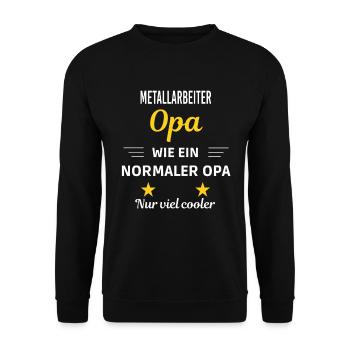 Opa wie normaler nur viel cooler Metallarbeiter - Unisex Pullover - Schwarz - Vorne - Alina (178cm) & Michal (187cm)