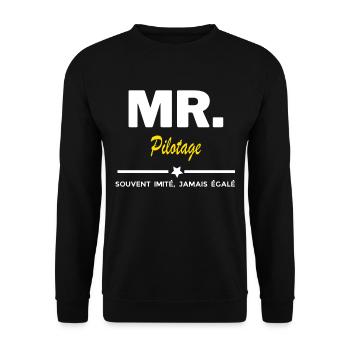 MR. souvent imité, jamais égalé Pilotage - Sweat-shirt Unisexe - noir - Devant - Alina (178cm) & Michal (187cm)