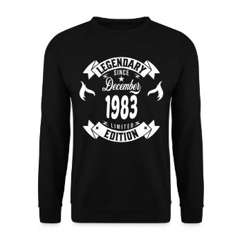 Legendär seit Dezember 1983 - Unisex Pullover - Schwarz - Vorne - Alina (178cm) & Michal (187cm)