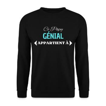 AJOUTEZ PRÉNOMS CE PAPY GÉNIAL APPARTIENT À - Sweat-shirt Unisexe - noir - Devant - Alina (178cm) & Michal (187cm)