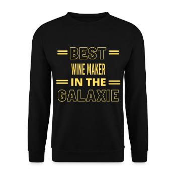 Das Beste aller Zeiten IM GALAXIE WINE MAKER - Unisex Pullover - Schwarz - Vorne - Alina (178cm) & Michal (187cm)