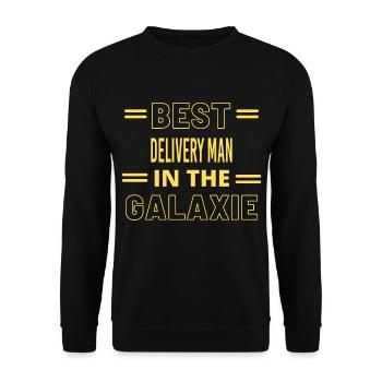 Best Ever IN THE GALAXIE DELIVERY MAN - Unisex Sweatshirt - black - Front - Alina (178cm) & Michal (187cm)